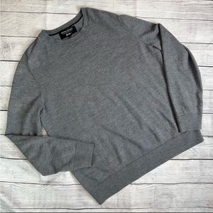 Banana Republic Men's Italian Marino Knit Sweater Baruffa Light Gray Size Large